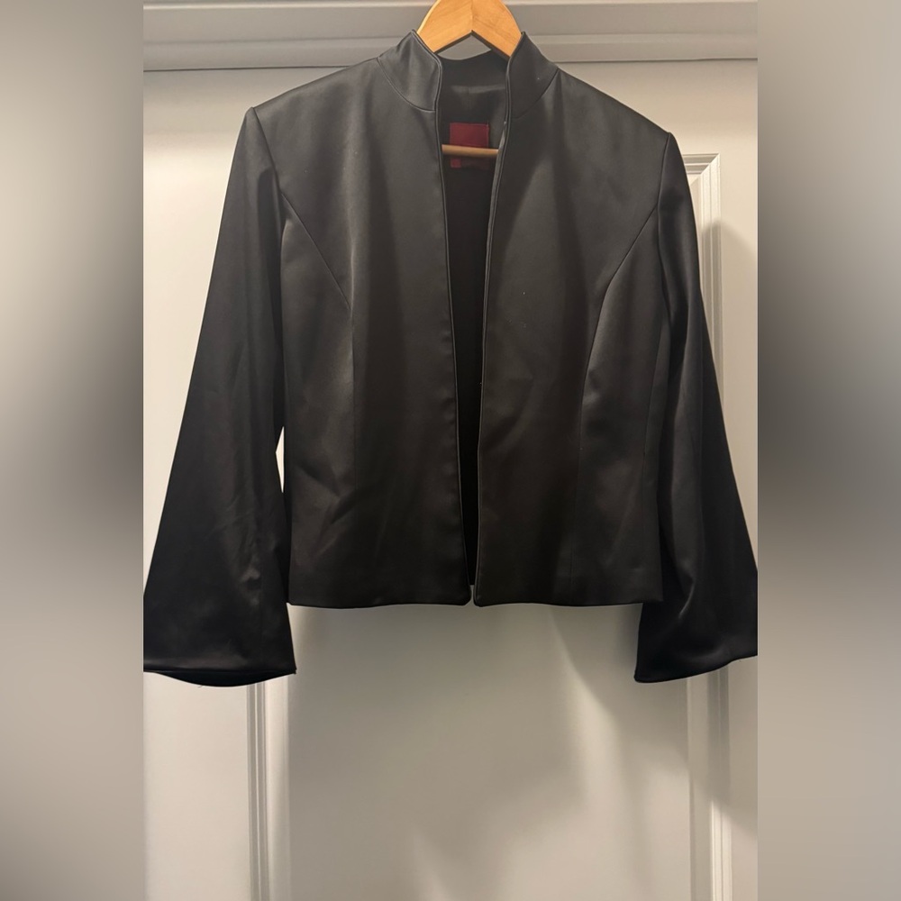 JS Collections Black Blazer with Flared Sleeves